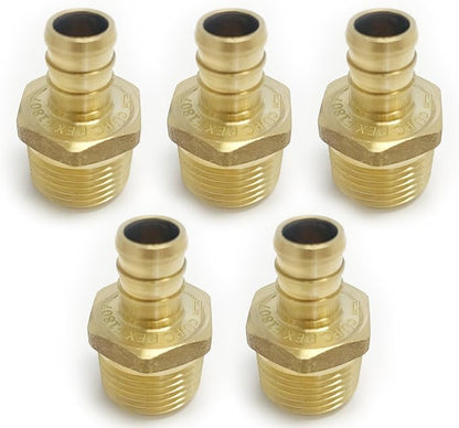 Pex 3/4 Inch x 3/4 Inch Male NPT Adapter Brass Crimp Fittings - Image 2