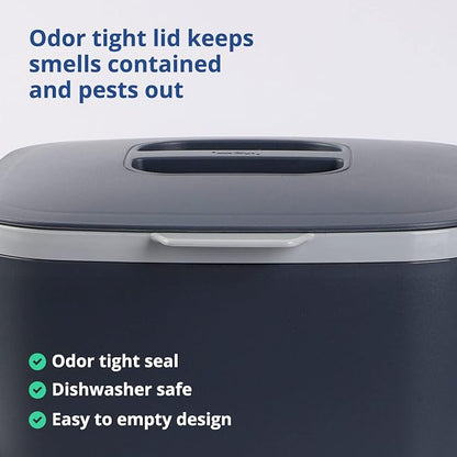 Blue Ginkgo Kitchen Compost Bin – Filter-Free, Odor-Tight Countertop Food Waste - Image 4