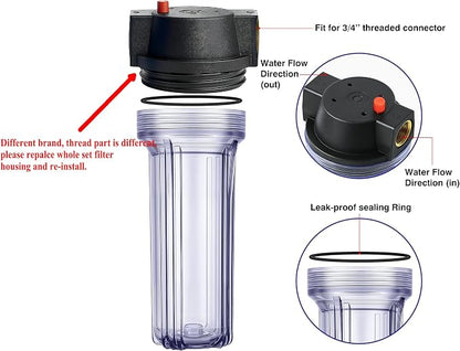 Geekpure 10-Inch Whole House Slim Water Filter Housing - Image 3