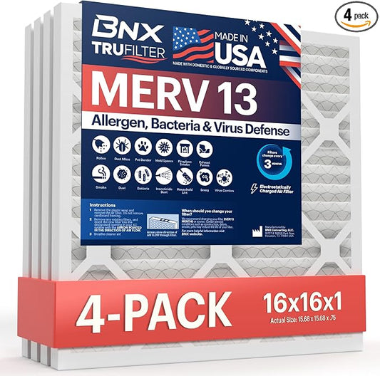 BNX TruFilter 16x16x1 Air Filter MERV 13 by BNX
