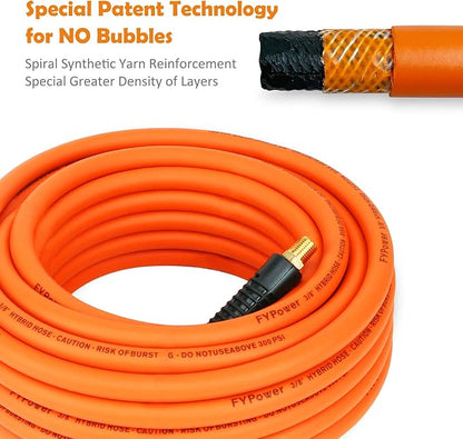 22 Pieces Air Compressor Accessories kit, 3/8 inch x 50 ft Hybrid Air Hose Kit - Image 5