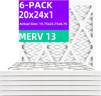 20x24x1 MERV 13 Pleated Air Filter MPR 1900 & FPR 10, Furnace Air Filters by Qingzhug