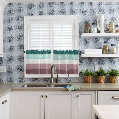 Retro Farm Woodcuts Texture Window Valance Curtains, 2 Panel - Image 8