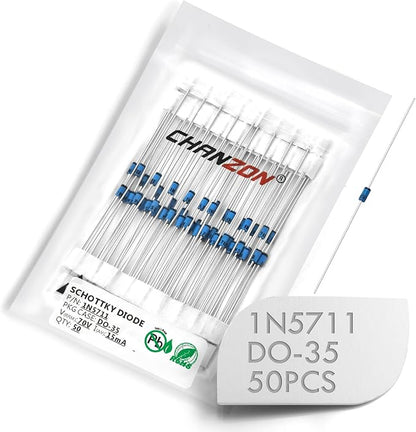 Chanzon 50 Pcs 1N5711 Schottky Barrier Rectifier Diodes 15mA 70V DO-35 Axial - Image 4