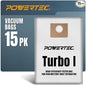 POWERTEC Turbo I, 9-20-27 Fleece Filter Bags 15PK, by POWERTEC