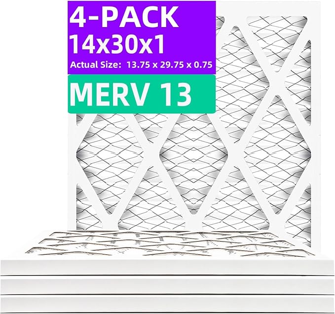 14x30x1 MERV 13 Pleated Air Filter MPR 1900 & FPR 10, Furnace Air Filters by Qingzhug