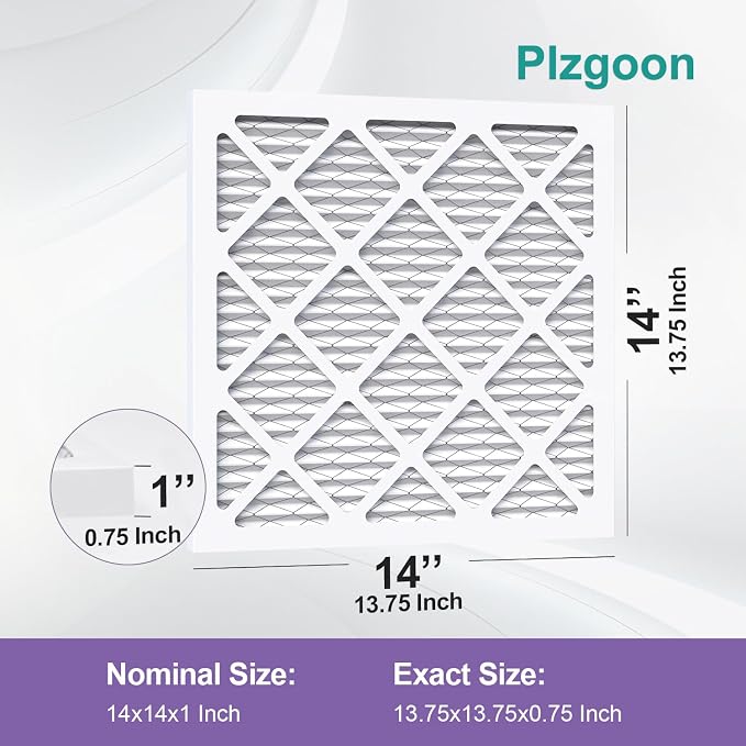 14x14x1 Air Filter MERV 11 MPR 1000 Pleated AC Furnace Filters - Image 2