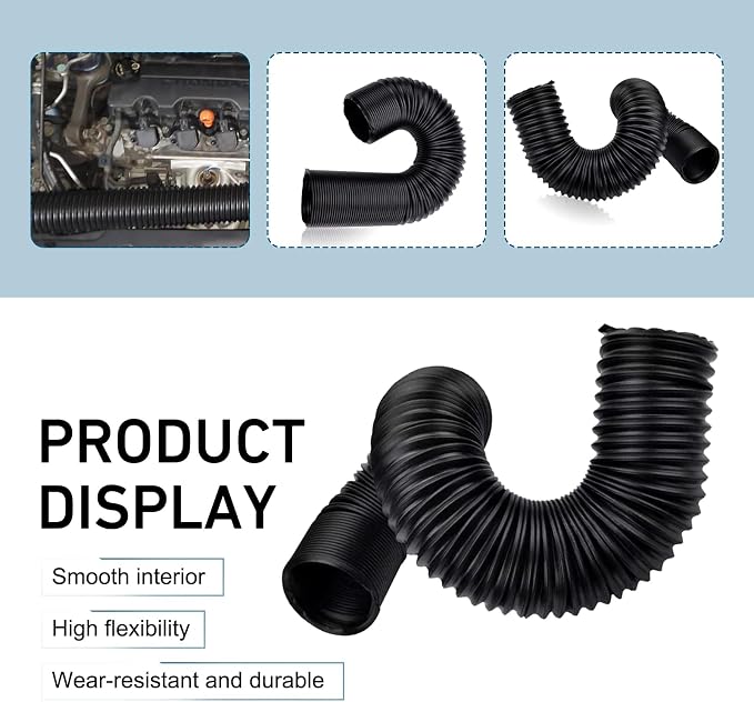Car Air Intake Pipe, 2.9" Leak-proof Bendable Feed Expansion Hose - Image 4