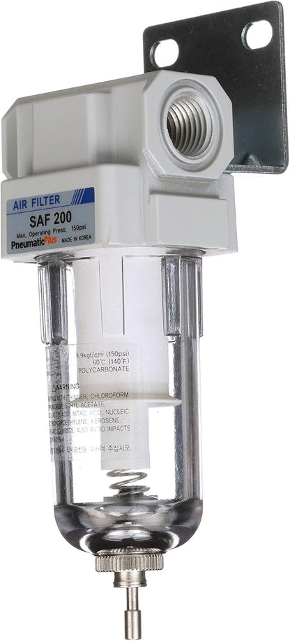 PneumaticPlus SAF200-N02B Miniature Compressed Air Particulate Filter 1/4" NPT - Image 3