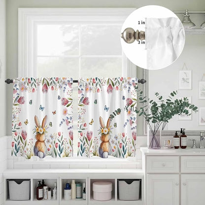 Kitchen Curtains Tiers and Valance Set of 3, Easter Light Filtering Window - Image 8
