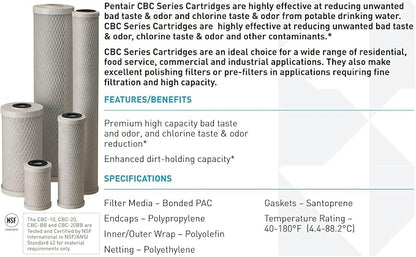 Pentair Pentek CBC-10 Carbon Water Filter, Under Sink Carbon Block Replacement - Image 6
