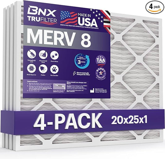 BNX TruFilter 20x25x1 Air Filter MERV 8 by BNX