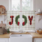 Christmas Wreaths Kitchen Tier Curtains 45 Inch Long 2 Panel Set, Rod Pocket by Unknown