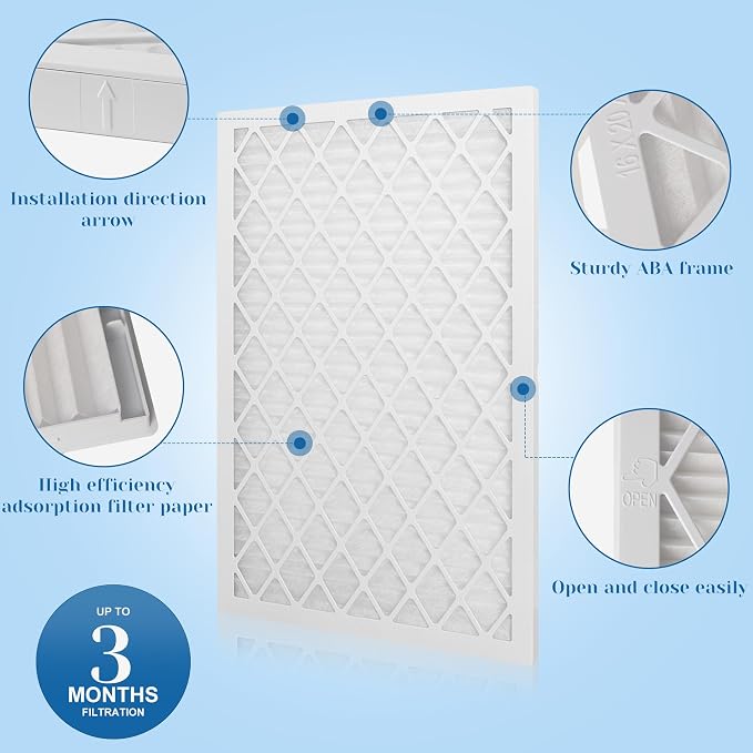 16x20x1 MERV 11 Air Filter, Quality AC/HVAC Furnace Filter，2 Reusable ABS Frame - Image 5