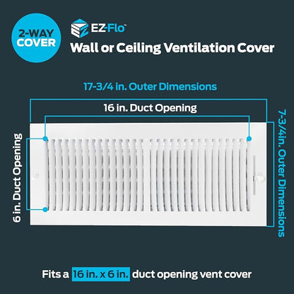 EZ-FLO 16 x 6 Inch Air Vent Cover - Image 2