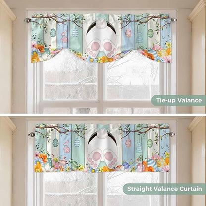 Easter Tie Up Valance Curtains for Windows, Kitchen Curtains Window Shades - Image 5
