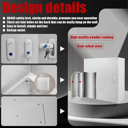 Electrical Box 24 x 20 x 8 Inch Indoor Outdoor Electrical Enclosure Box Steel - Image 5