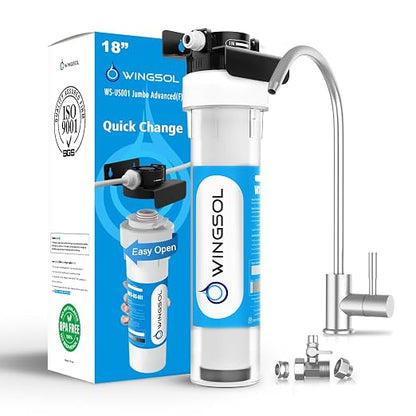 Water Filter for Sink with Faucet, NSF/ANSI 42&53 Improve Taste, EZ Change Life by WINGSOL