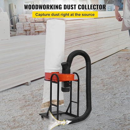 VEVOR 1.5 HP Dust Collector, 716 CFM, Portable Vortex Dust Collector, - Image 2