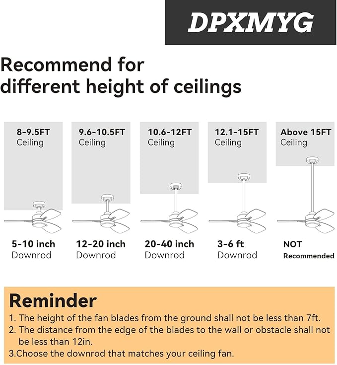 DPXMYG 36 inch Ceiling Fan Downrod with Extension Cord, 3 FT Gold Downrod for Ceiling Fan, 1 inch Outside Diameter, Boom Suitable for a Wide Range of Fans (Gold, Not Threaded)