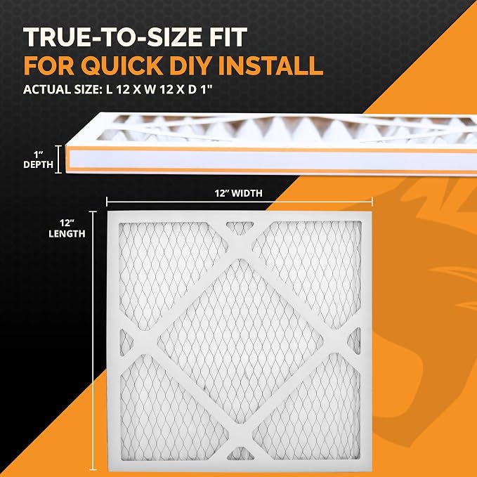 Tiger Tough 12x12x1 Air Filter MERV 8 MPR 600-800, High-Performance Pleated - Image 2