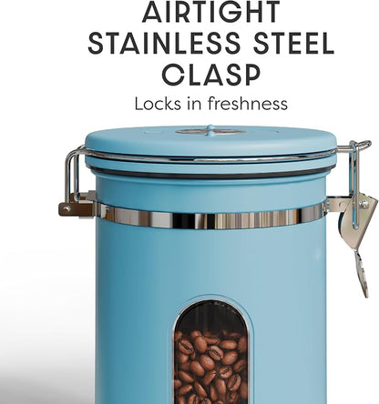 Veken Coffee Canister with Window, Airtight Stainless Steel Kitchen Food - Image 4