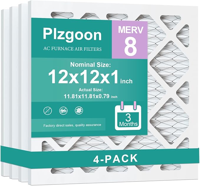 12x12x1 Air Filter MERV 8 MPR 600 Pleated HVAC Furnace Filters by Unknown