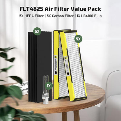 5 Pack FLT4825 True HEPA Filter B Replacement & 1 Replacement Bulb Compatible - Image 5