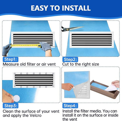 Air Vent Filters 12"x90", 2Roll Cut to Fit Air Filter, MERV 8 Triple Filtration - Image 6