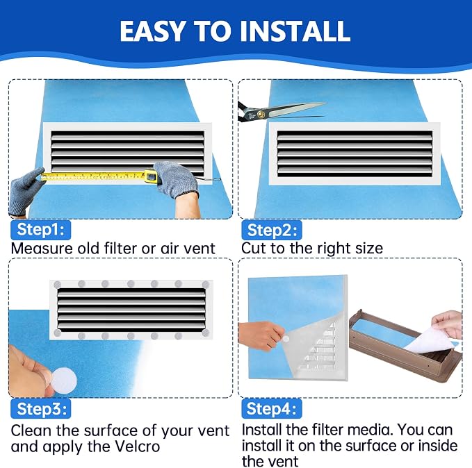 Air Vent Filters Roll, MERV 8 Triple Filtration Electrostatic Vent Filter - Image 6