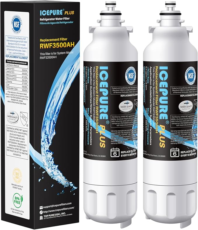 ICEPURE PLUS 46-9490 NSF/ANSI 53 NSF/ANSI 42 Certified Compatible by ICEPURE
