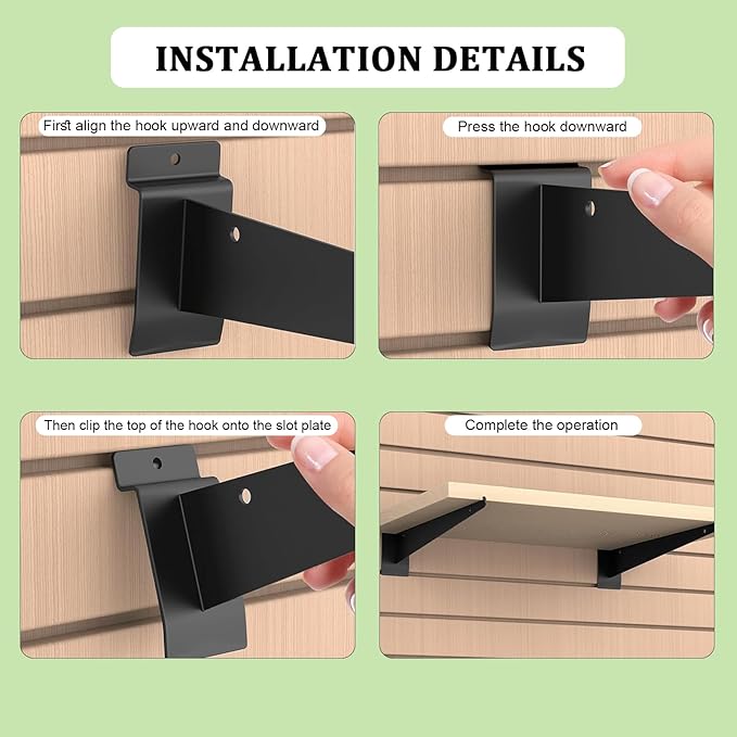 12 Pack Slatwall Knife Shelf Brackets 14 inch, Heavy Duty Slatwall Shelf Bracket Bulk Floating Metal Slatwall Accessories with Lip for Shelving Display Garage,Market and Home Mounting Supplies