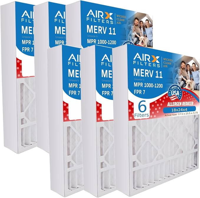 AIRX FILTERS WICKED CLEAN AIR. 18x24x4 Air Filter MERV 11 Electrostatic Pleated by AIRXFILTERSWICKEDCLEANAIR