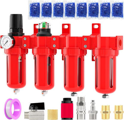 Industrial Grade 4-Stage Aluminum Air Drying System, 1/2 Inch NPT, 0-150 PSI by BOGERDACK