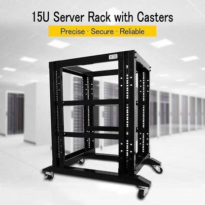 Raising Electronics Server Rack Open Frame Rack 4 Post 19 inch Adjustable - Image 2
