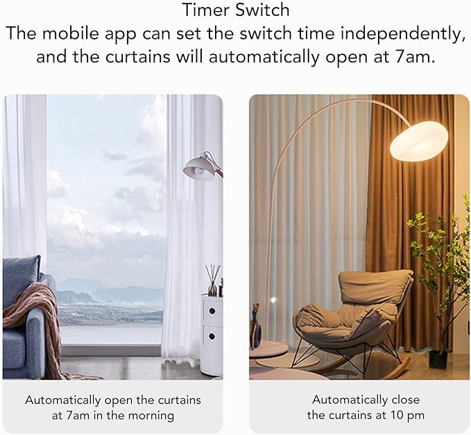 Diydeg Smart Curtain Motor, Solar Powered APP Remote Control Automatic Curtain Opener for Roman Rod U Track I Beam, with Voice Assistant Home Compatibility
