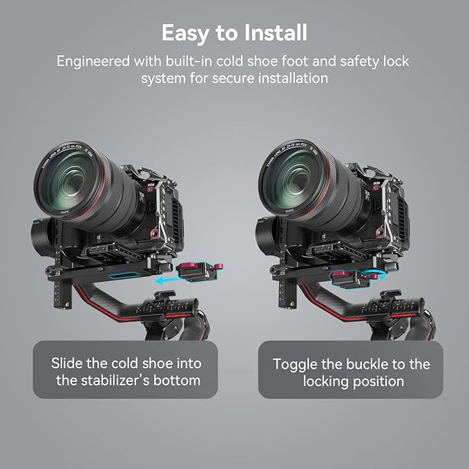 SMALLRIG Mini V Mount Battery Plate for DJI RS 3 / RS 3 Pro/RS 2 / RSC 2 Gimbals, Comes with V-Lock, Cold Shoe & 1/4"-20 Threaded Holes for V Mount Battery & NP-F Battery - 4189