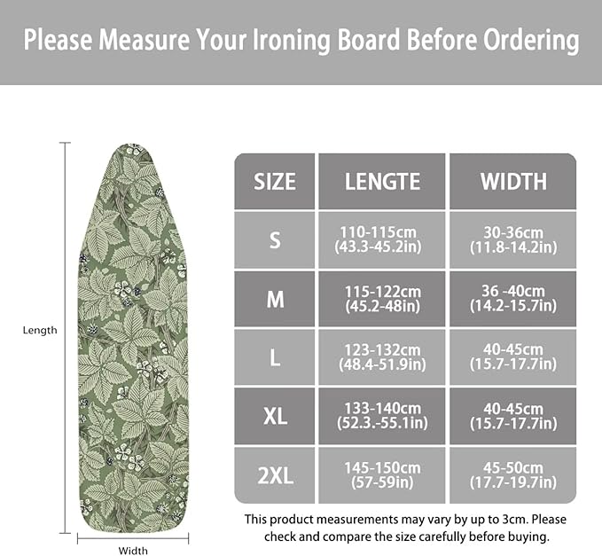 ZCFYGDX Ironing Board Covers Lightweight & Breathable Anti-Slip & Wear-Resistant (18 x 58 in) with Nylon Buckle Straps Elastic Edge Easy to Install, Scorch Resistant, William Morris Prints Size-2XL
