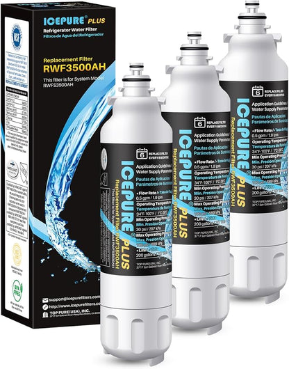 ICEPURE PLUS RWF3500AH NSF/ANSI 53 NSF/ANSI 42 Certified Refrigerator Water by ICEPURE