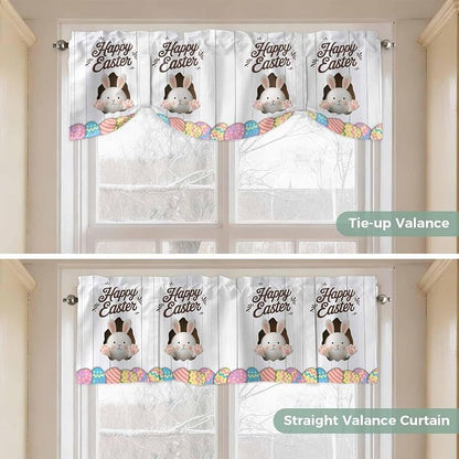 Grey Easter Tie Up Valance Curtains - Image 5