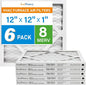 LotFancy 12x12x1 Air Filter MERV 8 6-Pack, Electrostatic Pleated Furnace & AC by LotFancy