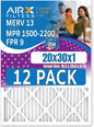 20x30x1 Air Filter MERV 13 Rating, 12 Pack of Furnace Filters Comparable to MPR by AIRXFILTERSWICKEDCLEANAIR
