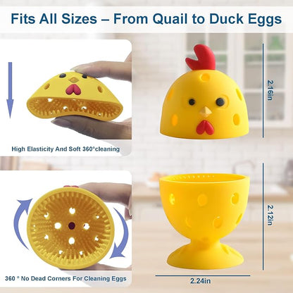 Egg Washer for Fresh Eggs, Egg Scrubber for Fresh Eggs, 2 Reusable Silicone - Image 3