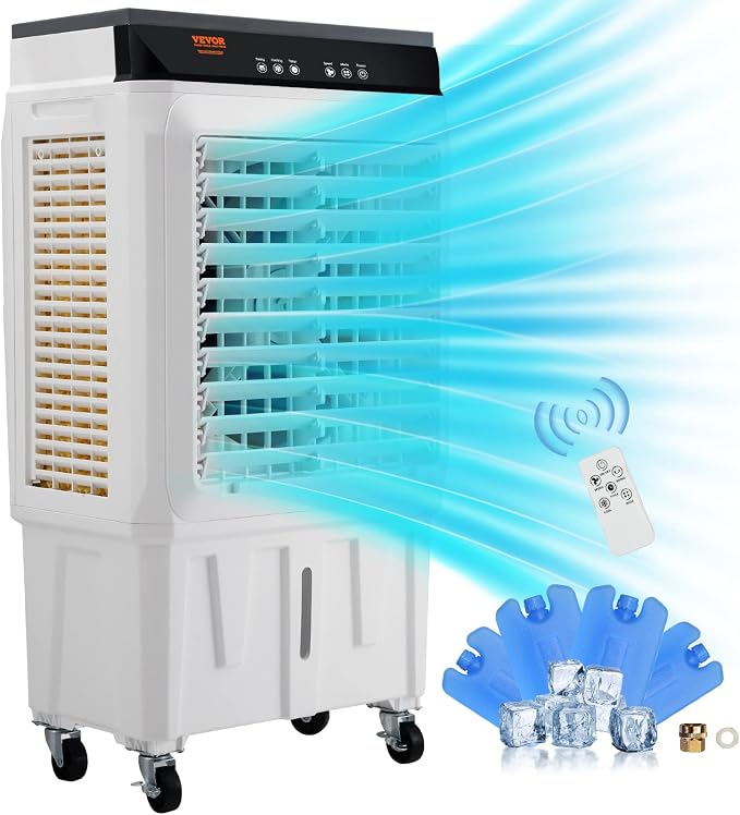 VEVOR Evaporative Air Cooler, 2100 CFM 13X34 inch Air Cooler, 3 Speeds and 12H by VEVOR
