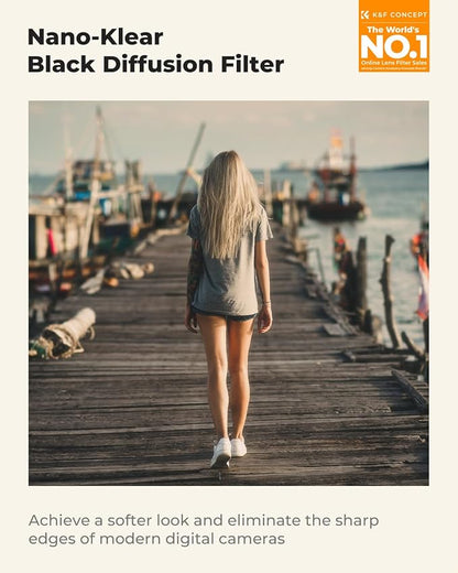 K&F CONCEPT 52mm Black Diffusion 1/8 Filter, Mist Dreamy Cinematic Effect Filter - Image 2