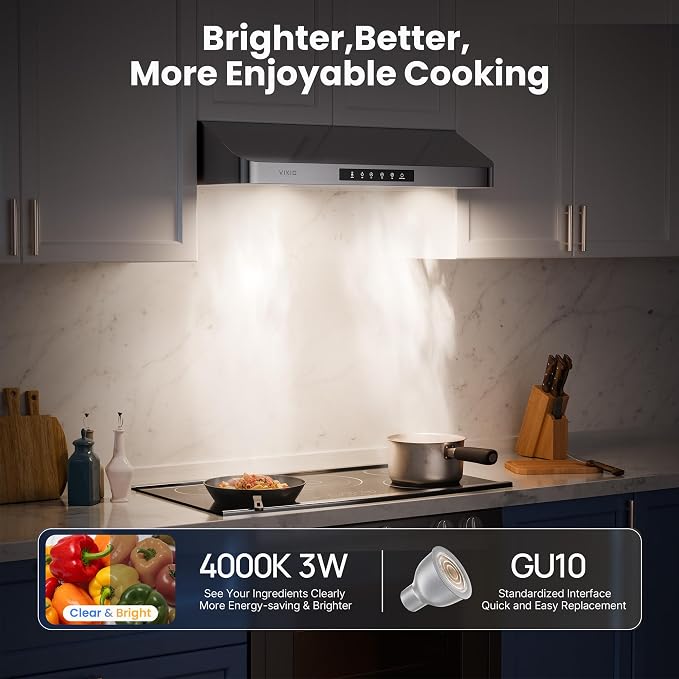 Range Hood 42 Inch Under Cabinet, 980CFM Fast Venting Ducted, Kitchen Hood - Image 6