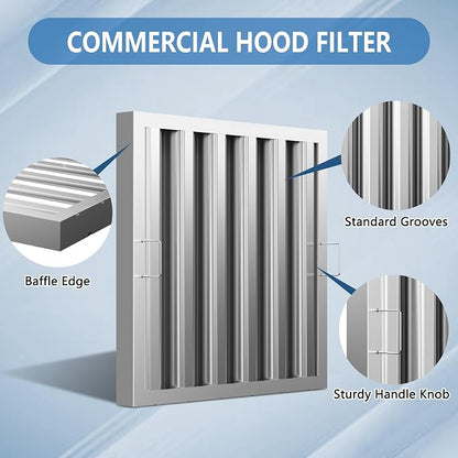 Stainless Steel Commercial Kitchen Hood Filter 19.5W x 19.5H Inch Range Hood - Image 4