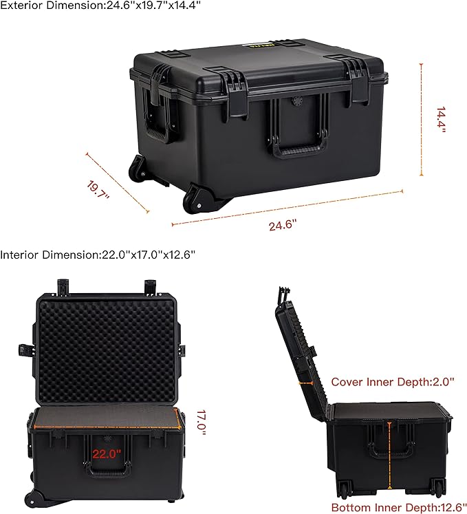 MEIJIA Portable All Weather Waterproof Rolling Hard Camera Case - Image 5