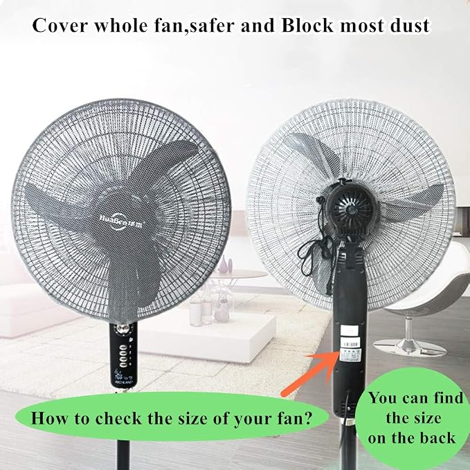 2 Pack - 18" Fan Safety Protection Cover, Kids Finger Protect Fan Net Guard - Image 7