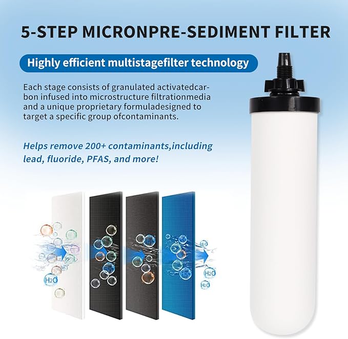 2 Pack 7'' ceramic water filter Candle, 7 inch water filter replacement filters - Image 5